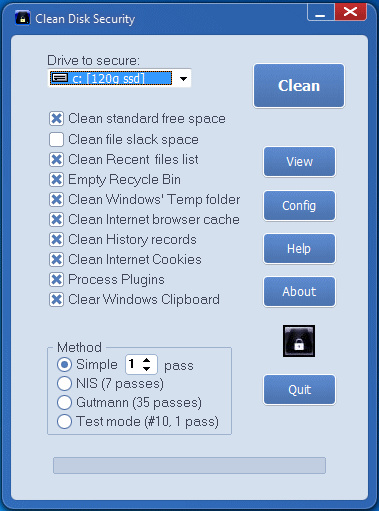 Clean Disk Security screen shot